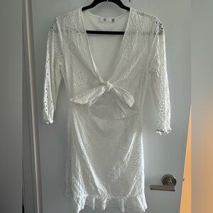 Like new Missguided cotton eyelet tie-front dress